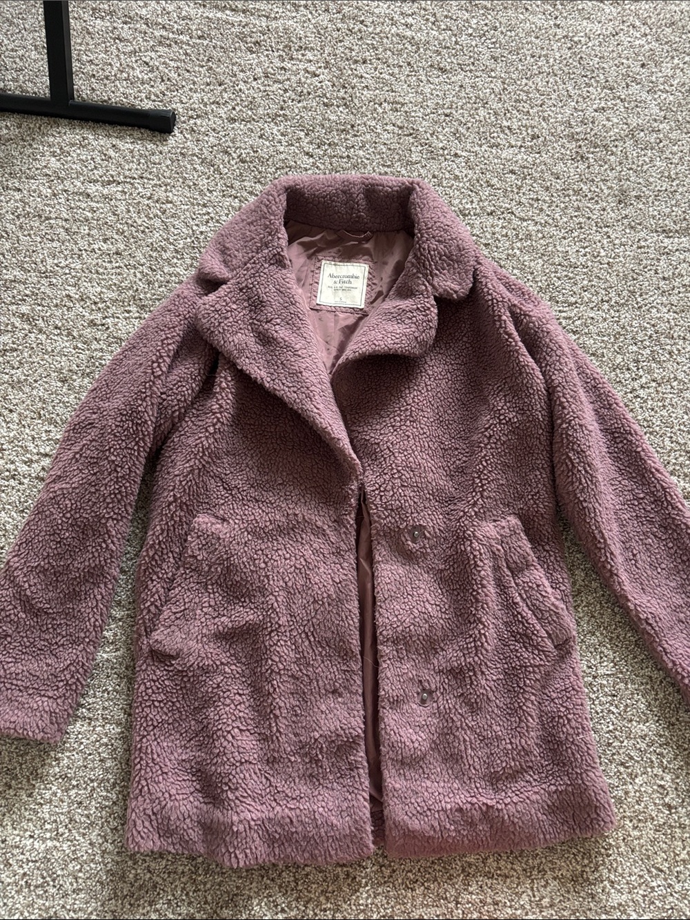 Abercrombie & Fitch Dusty Rose Sherpa Lined Jacket